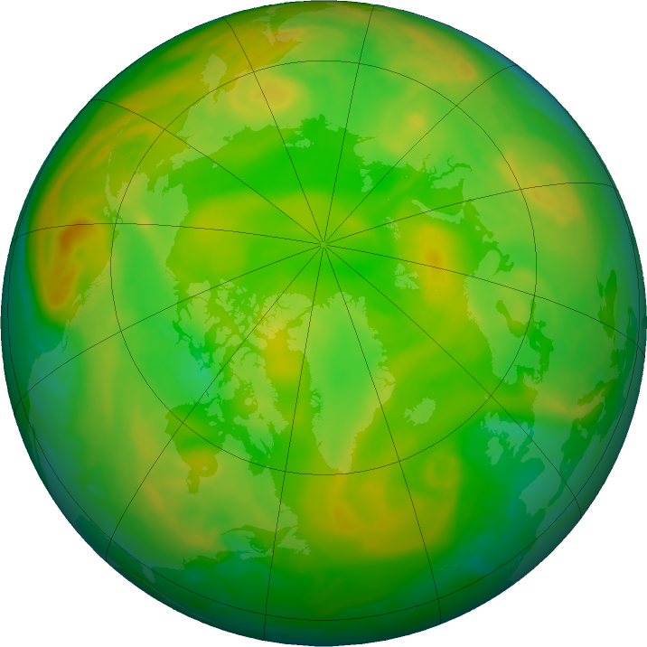 Arctic ozone map for 09 June 2022